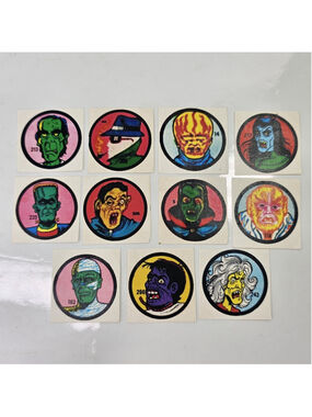 Vintage Monster Horror Vending Gumball Machine Tattoo Stickers Lot 11pcs Rare